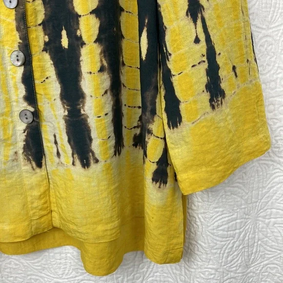John Mark Yellow and Black Tie-Dye Tunic - Picture 6 of 15